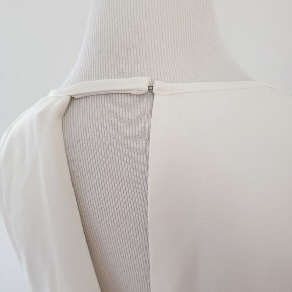 Parker Riviera Lace-Up Sides Dress Keyhole Neck White Small - Picture 7 of 13